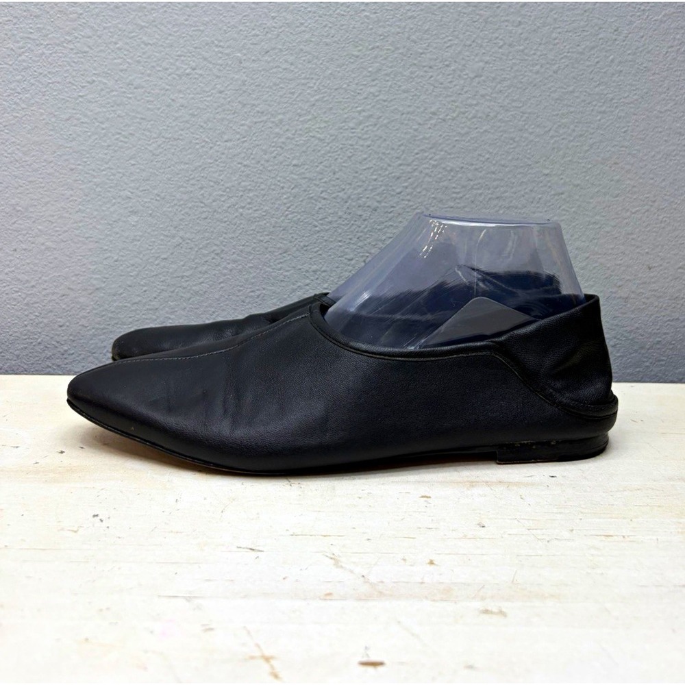 Vince Black Leather Slip-On Flats Size 9